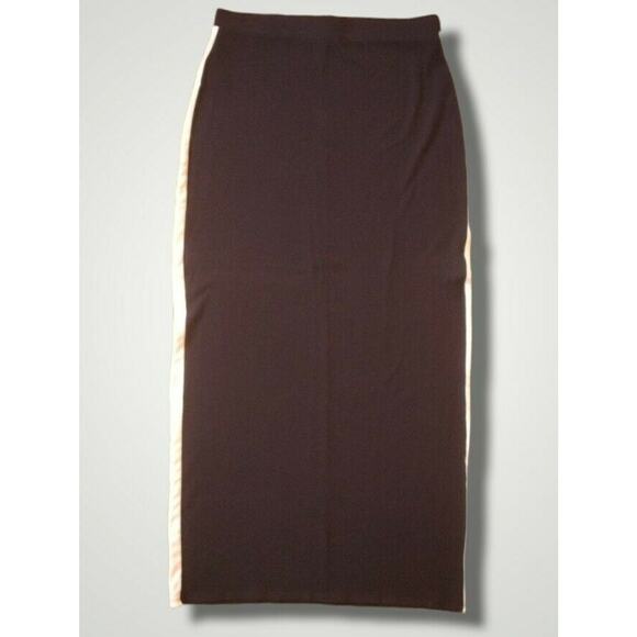 LOFT NWT Maxi Skirt Navy Blue/White Side Stripe 34.5 inches long Size XSP - Picture 1 of 5